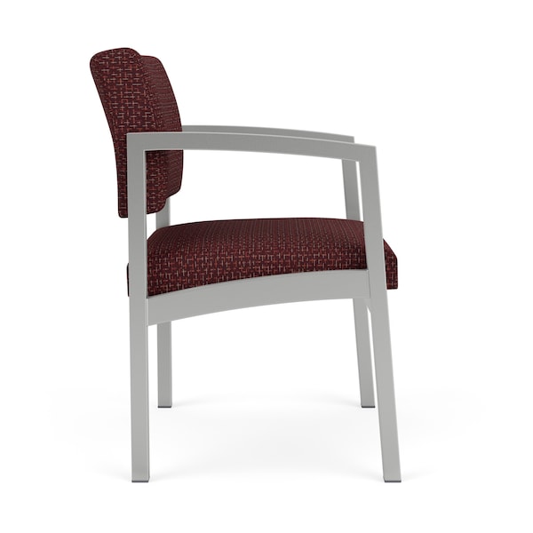 Lenox Steel Wide Guest Chair Metal Frame, Silver, RF Nebbiolo Upholstery